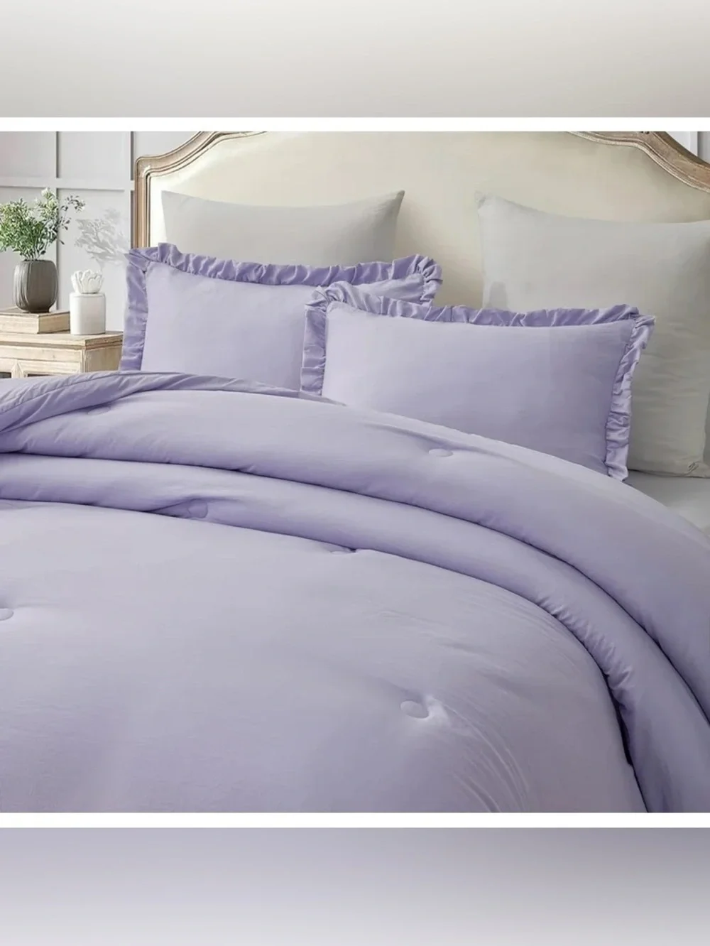 Lavender Ruffle Queen 3 piece Comforter Set
